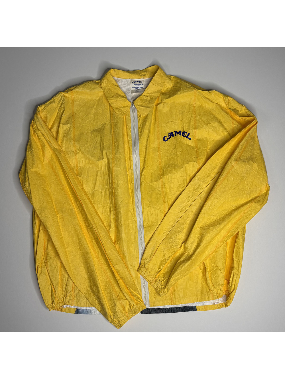 Vintage 1992 Joe Camel Tyvek Jacket Yellow Windbreaker XL